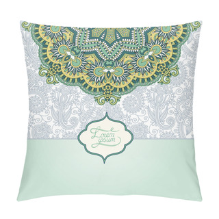 Personality  Unusual Floral Ornamental Template With Place For Your Text Pillow Covers