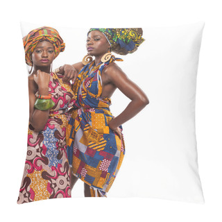 Personality  African Female Models Posing In Dresses. Pillow Covers