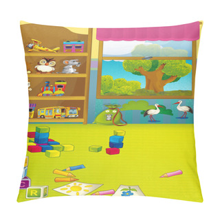 Personality  Cartoon Scene With Wardrobe Full Of Toys  Pillow Covers