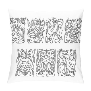 Personality  Abstract Celtic Animals And Birds Patterns Pillow Covers