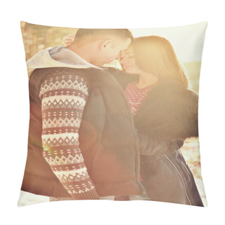 Personality  Young Couple In Love Outdoor Pillow Covers