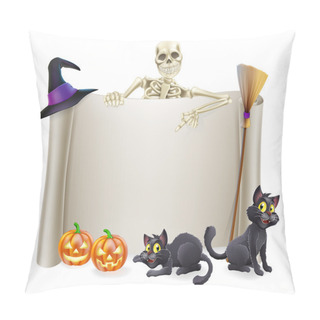 Personality  Halloween Skeleton Scroll Pillow Covers