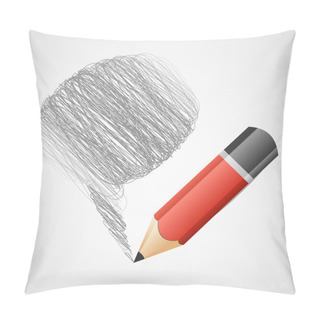 Personality  Speech Bubble With Pencil. Pillow Covers