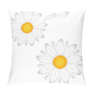 Personality  Chamomile. White Background. Pillow Covers