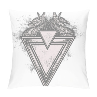Personality  Griffin Vector Crest Illustration Pillow Covers