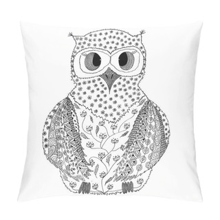 Personality  Hand Drawn Owl In Zentangle Style.  Pillow Covers