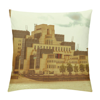 Personality  Retro Looking British Secret Service Buidling Pillow Covers