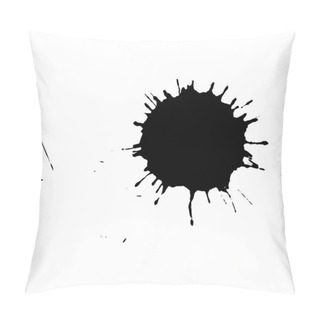 Personality  Ink Black Blot. Abstract Stain. Isolate On A White Background. Vector Illustration Pillow Covers