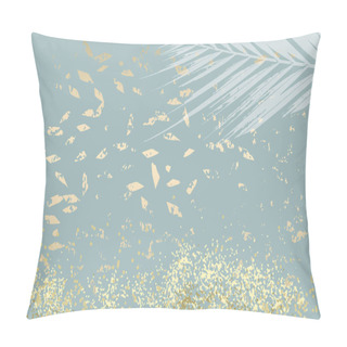 Personality  Winter Abstract Foliage Grey Blue Gold Background Pillow Covers