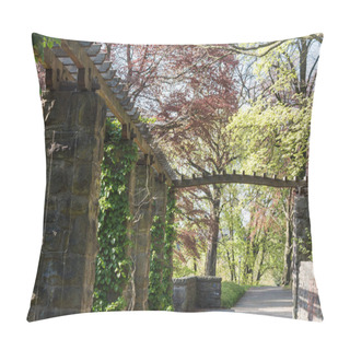 Personality  Wooden Pergola Covered With Ivy   Pillow Covers