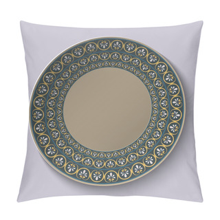 Personality  Dish With Ornament Stylized The Ancient Roman Pattern. Pillow Covers