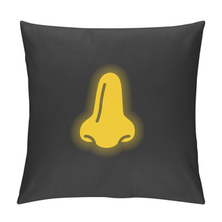 Personality  Big Nose Yellow Glowing Neon Icon Pillow Covers
