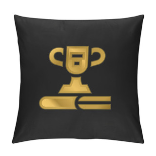 Personality  Award Gold Plated Metalic Icon Or Logo Vector Pillow Covers