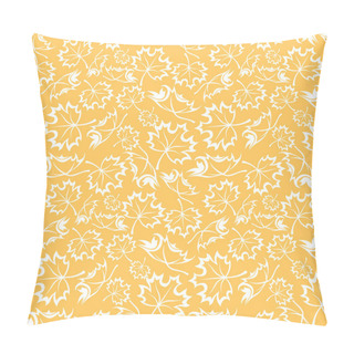 Personality  Seamless Orange Pattern With Maple Leaves. Vector Illustration. Pillow Covers