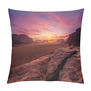 Personality  Sunset In Wadi Rum Desert, Jordan Pillow Covers