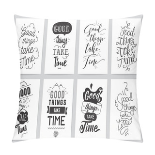 Personality  Inspirational Cards 8 Set. Typographical Design. Lettering Concept. Pillow Covers