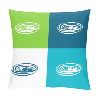 Personality  Birds In Nest Flat Four Color Minimal Icon Set Pillow Covers