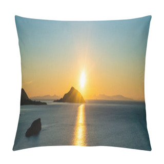 Personality  Panoramic Concept Of Sunset Near Scenic Aegean Sea In Greece Pillow Covers