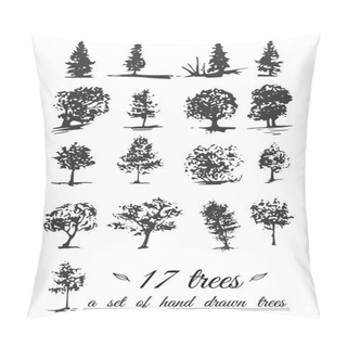 Personality  A Set Of Hand-drawn Trees Pillow Covers