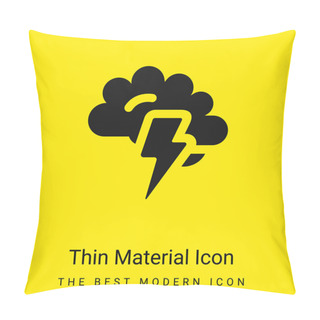 Personality  Brainstorming Minimal Bright Yellow Material Icon Pillow Covers