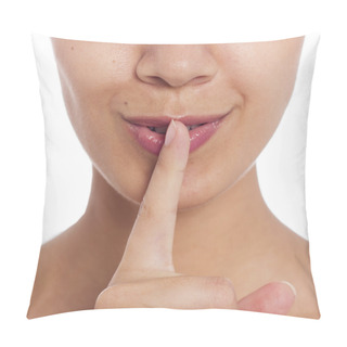 Personality  Woman Saying Shh Pillow Covers