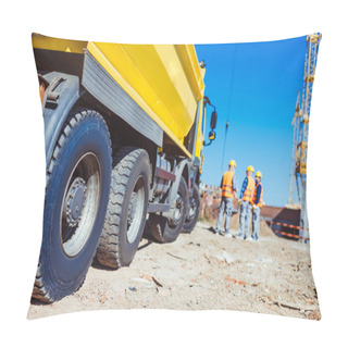 Personality  Tip Truck And Construction Workers Pillow Covers