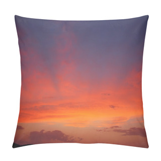 Personality  Vibrant And Colorful Purple Sunset With Silhouette Of Mountain Pillow Covers
