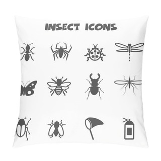 Personality  Insect Icons Pillow Covers