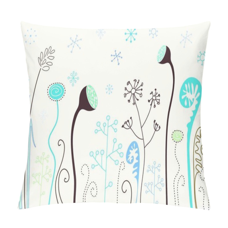 Personality  Cute Winter Flowers With Snowflakes Pillow Covers