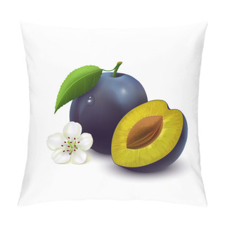 Personality  Plum On White Background Pillow Covers