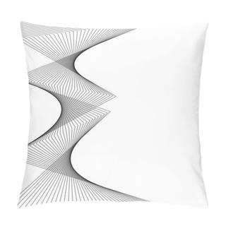 Personality  Design Element Curved Sharp Corners Wave Many Lines. Abstract Vertical Broken Stripes On White Background Isolated. Creative Line Art. Vector Illustration EPS 10. Colors Line Created Using Blend Tool Pillow Covers