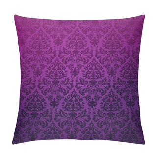 Personality Damask Seamless Pattern In Purple Pillow Covers