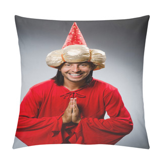 Personality  Funny Wizard Wearing Red Dress Pillow Covers