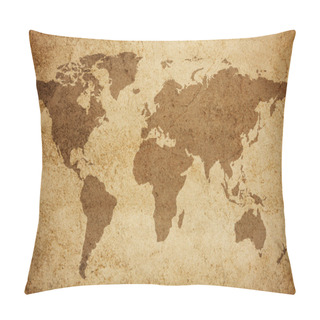 Personality  World Map Texture Background Pillow Covers
