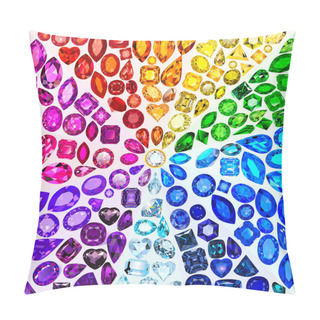 Personality  Illustration Background  Of Rich Variety Of Colors Of Natural Gemstones.  Pillow Covers
