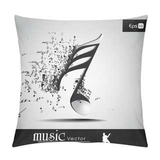 Personality  3 D Vector Illustration Of Musical Node With Burst Effect. View Pillow Covers