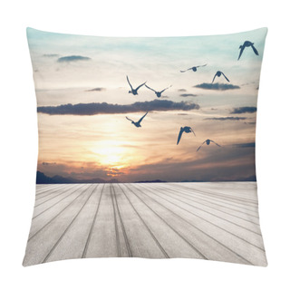 Personality  Wood Floor,Sunset Dreamscape. Pillow Covers
