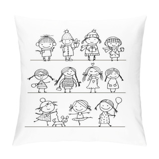 Personality  Art Children Set, Sketch For Your Design Pillow Covers
