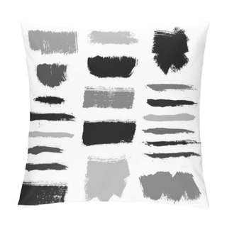 Personality  Brush Strokes. Vector Paintbrushes Set. Grunge Design Elements Pillow Covers