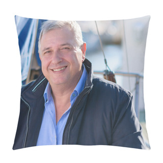 Personality  Portrait Of Happy Mature Man Pillow Covers