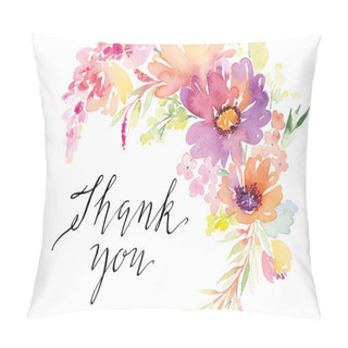 Personality  Watercolor Greeting Card Flowers. Pillow Covers