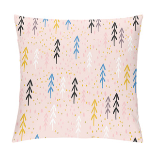 Personality  Childish Seamless Pattern, Colorful  Scandi Pines Pillow Covers