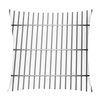 Personality  Prison, Jail Bars On White Background, Banner. 3d Illustration Pillow Covers