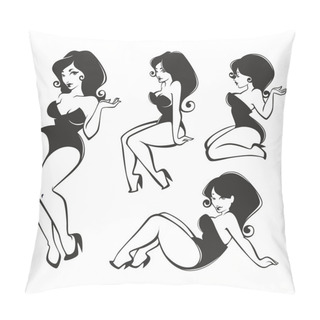 Personality  Vector Collection Of  Pin Up Girls Pillow Covers