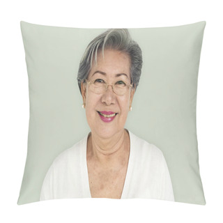Personality   Smiling Senior Woman Pillow Covers