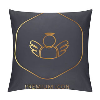 Personality  Angel With Wings And Halo Golden Line Premium Logo Or Icon Pillow Covers