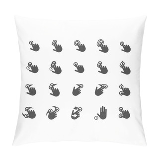 Personality  Touch Screen Gestures Icons Set Pillow Covers