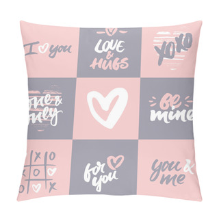 Personality  Set Of Hand Lettered Love Cards Pillow Covers