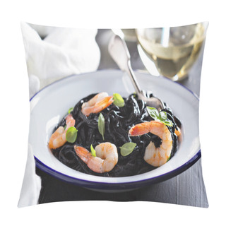 Personality  Squid Ink Homemade Pasta With Shrimp Pillow Covers