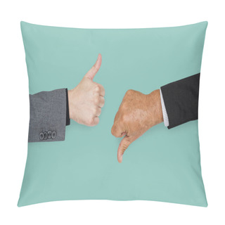 Personality  Hands Showing Thumbs Up And Thumbs Down Pillow Covers